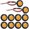 Gebildet 10Stück 12V Runde Umriss LED Vorne Hinten Seitenblinker Bullet Marker Light (Gelb)