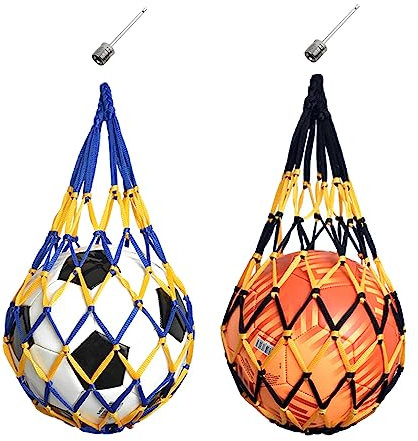 Anicy 2 Stücke Ballnetz Net Tasche - Basketball Ballnetz 1 Ball, Tragbare Ballnetz Sports Ball Ballnetz für Fußball, Basketball, Volleyball,Handball, Reiten im Freien