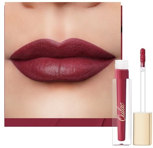 OULAC Matt flytande läppbläck, plommon långt läppstift, matt finish, intensiv läppglans, vitamin E-infusion, ingen överföring, vegansk, 4,5 ml (M22) Diva Kiss