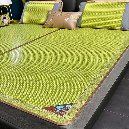 MMleYN Estive Stuoia bambù Rattan, Stuoia Pieghevole in Rattan, Materassino Rinfrescante Estivo, Pieghevole Liscio Traspirante per Letto Matrimoniale Singolo Pavimento per Dormitorio (Senza Federa) (