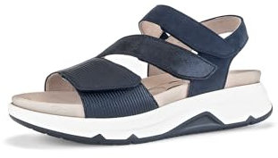 Gabor Damen Plateausandalen, Frauen Sandalen,Plateausandaletten,bequem,Sommerschuhe,Freizeitschuhe,offene Schuhe,Marine Kombi,39 EU / 6 UK