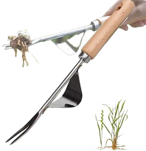 Désherbeur Manuel,Jardinière Manuelle,Outil Gouge de Désherbage en Acier Inoxydable,Arrache Racine,Extracteur Mauvaises Herbes,Outil de Jardinage,Outil de Désherbage Manuel,Arrache Mauvaise Herbe
