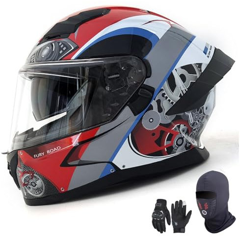 Modularer Helm Motorradhelm Herren Damen Klapphelm Jethelm mit Kinnschutz Integralhelm Scooter Roller Helm Helm Motorrad mit ECE DOT Zertifizierung 8,XL61-62CM
