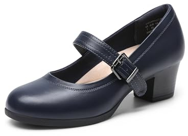 DREAM PAIRS Escarpins Femme à Petit Talon Chaussures Mary Janes pour Femmes Confortables et Légères,Size 40,Marine,DWUMPU2538