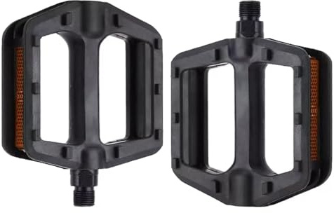 Mountain Bike Pedals, Bicycle Pedals with Reflectors, 9/16 Inch Bearing Platform Pedals, Non-Slip Durable Bike Pedals for MTB/Road/Hybrid (Black)