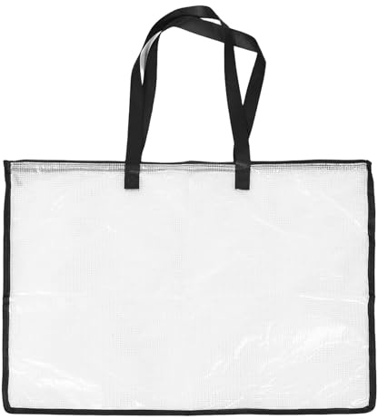 DIYEAH Sac de Rangement Transparent pour Œuvres Art Sac avec Poignée pour Portfolio Art Pochette Zippée pour Affiches et Peintures