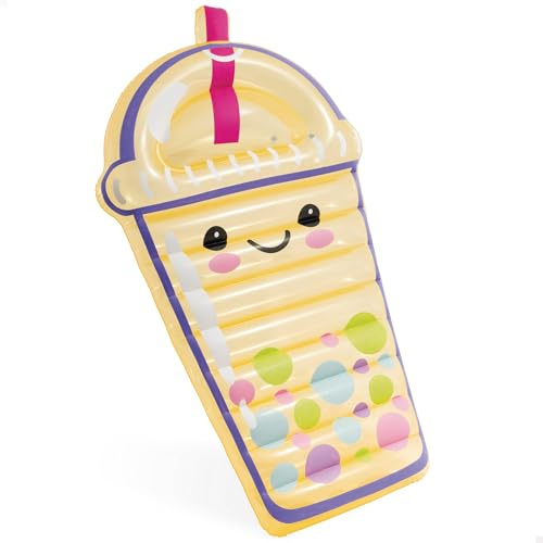 Intex Colchoneta hinchable vaso de té, 173x99 cm, Té de burbujas, Kawaii, Flotador hinchable divertido, Para playa, Para piscina, Capacidad para 1 persona, Peso máximo 100 kg, +14 años (58738)