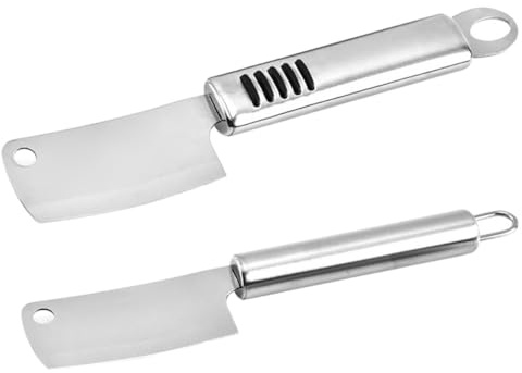 WESIEVYA Coltelli Mini Multiuso e Foro per Appendere Set in Acciaio Inossidabile 2 Pezzi Superficie Antiscivolo per Ristorazione e Negozi Alimentari