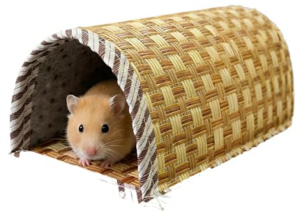 Hamster House Kylande Andningsbar Vävd Tunnel | Igelkottshus Hamster Tillbehör för mus, chinchilla, kanin, iller, smådjursbur, inomhus