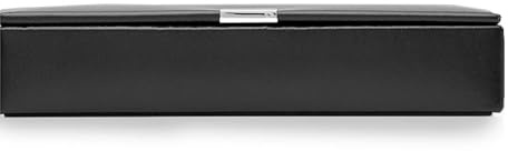 WOLF Heritage 15-Piece Cufflink Box, Black - 15 Compartments - Faux Leather Exterior + Ultra-Suede Lining