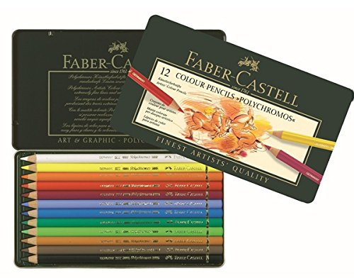 Faber-Castell 110012 - Geschenkset Stifte, 12 Farbstifte Polychromos