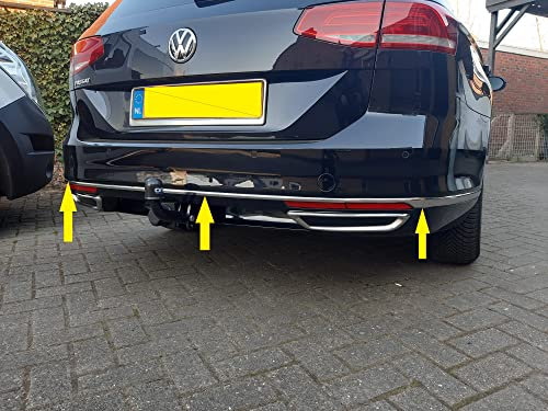 manox für Passat B8 3G2 3G5 2014+ Chrom Heckstoßstange Leiste Edelstahl 3 TLG