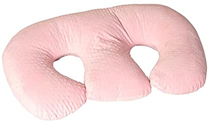 LINONI Coussin d'allaitement multifonction pour jumeaux, coussin d'allaitement pour femmes enceintes, lavable en machine, tissu de coton, coussin de soutien double, rose
