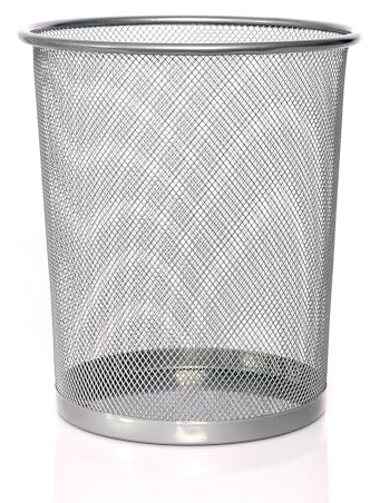 Sinoba Papierkorb Mülleimer Abfalleimer Papiereimer Draht Höhe 26 cm klein 10 Liter (Silber)