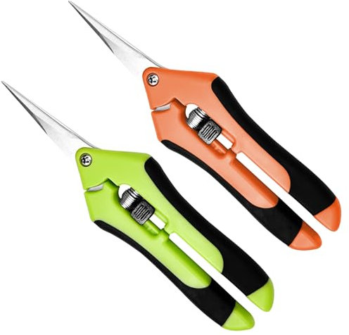 Roluxando 2 Piezas tijera podar, tijeras jardineria, tijeras podar pequeñas con Bloqueo de Seguridad, tijeras para podar árboles con mangos ergonómicos, tijeras de podar de jardín para Plantas