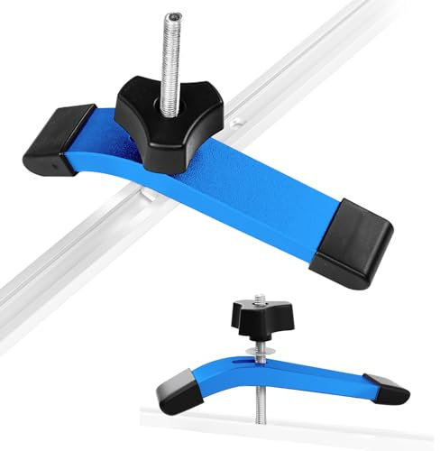 2 Piezas Juegos Sargentos para Madera con Ranura, T Track Abrazaderas Aleación de Aluminio ​Herramientas, Abrazadera de Compresión Estable y Flexible M8, Herramienta de Sujeción de Liberación Rápida