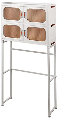 HJLKDYM Washing Machine Over Storage Rack, Bathroom Shelf With Adjustable Shelves And Double Doors, Versatile Space Saving Toilet Rack, For Laundry Room，bathroom(70x28x157cm)