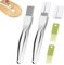 XIHIRCD 2 uds Shred Silk The Knife, Acero Inoxidable Cortador de Cebolleta Manual Rebanador Cebolla Picador de Verduras con 2 Piezas Cepillos Multifuncional Hogar Herramienta para Cortar en la Cocina