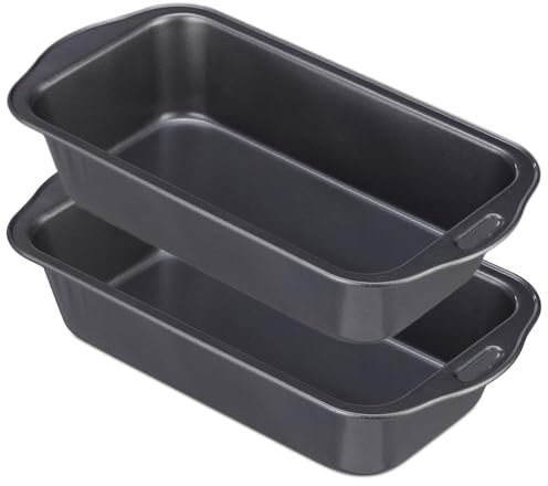 Space Home - Stampo per Pane in Acciaio Antiaderente - Teglia per Pane Rettangolari - Stampi per Pane - Cassetta per Pane - Stampo Dolci - Set di 2-28 x 15 cm