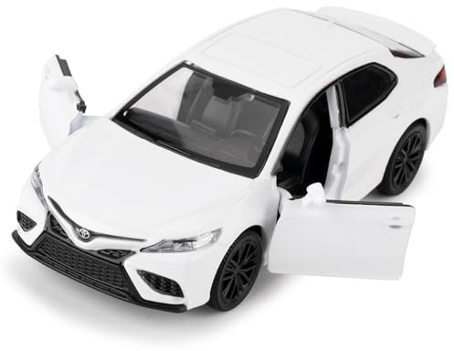 imtfzct 1:36 Camry XSE Automodell，Spielzeugauto-Modell mit Pullback-Funktion, Türen offen, Sammelspielzeug für Kinder ab 3 Jahren, Weiß Geschenk