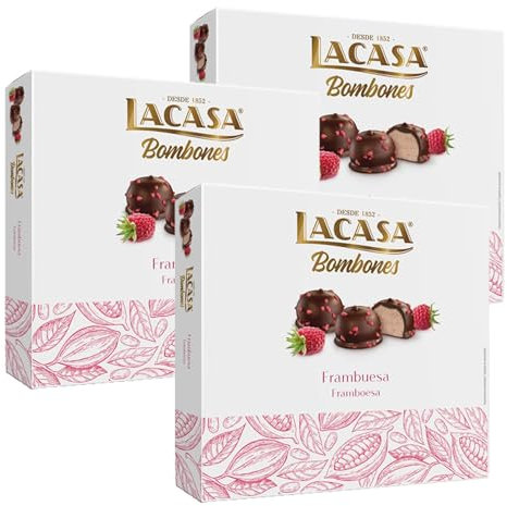 Lacasa Lote de 3x Caja de Bombones Frambuesa 200G