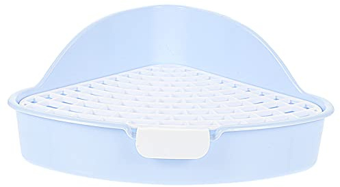 HEMOTON Toilette in Plastica per Animali Domestici Vasino Anticaduta Rete Antiscivolo e Recinzione Rialzata, Lettiera per Conigli e Piccoli Roditori per Gabbia Pulizia Igienica