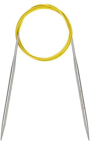 Coopay Ferri da maglia circolari da 4,5 mm, 120 cm, aghi circolari in metallo con cavo flessibile, ferri lunghi e rotondi per coperte, grandi progetti, ferri da maglia a cerchio fisso per mani