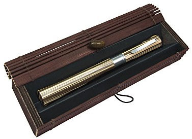 ONLINE Füller Newood, Füllfederhalter, natürliches Wawa-Holz braun, Irdium-Feder F (fein), für Standard-Tintenpatronen und Konverter, Metallclip, in Geschenkverpackung, 1 Stück
