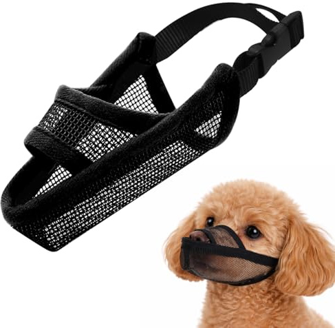 Crazy Felix Dog Muzzle Anti Eating for Small Medium Large Dogs, XS, Black