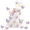 OSDUE Décoration de Gâteau, 21 pièces 3D Papillon Cupcake Toppers, Cupcake Décoration, Collection de Figurines de Gâteau D'anniversaire, Rose Violet avec des Décorations de Gâteau en Acrylique