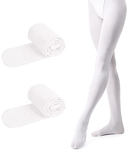 ONTYZZ Medias de Ballet Sin Costura para Niñas y Damas Danza Medias Pantys Estirar 90 Den Utilizado para la Clase de Danza o Espectáculos 2 Pares/L
