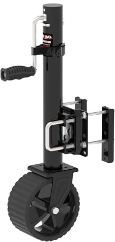 TOWKING 8-inch Wheel Trailer Jack, 13 Vertical Movement, 2000 lbs, for RV, Boat, Trailer and More, Black