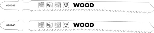kwb 2x Stichsägeblätter für Holz, gegenläufige Verzahnung (geeignet für Hartholz, Weichholz, Spanplatte beschichtet, Bi-Metall, verzahnte und freiwinkelgeschliffene Zähne, T-Schaft-Aufnahme)
