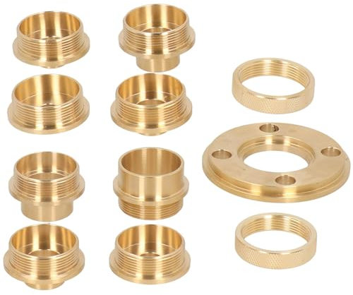 Kit de 11 Guías de Enrutador de Plantilla de Latón para Enrutamiento de Precisión, de Milano y Enrutamiento de Bisagras con Adaptador de Contratuerca, Ideal para Proyectos de