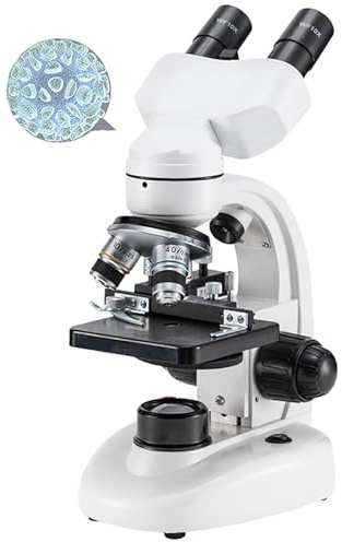 Microscopio De Compuesto Binocular, 360 ° Rotatable/45 ° Tilt IDSISE, 4 Objetivos: 4x/6x/10x/60x, Distancia Interpupilar Ajustable: 55-57 Mm, para El Laboratorio Escolar,5mm