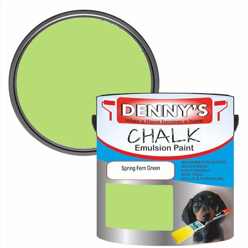 Premium Interior Wall & Furniture Chalk Paint – Spring Fern Green – Rich Matt Finish, Durable & Washable, Low Odour, Ideal for Living Rooms, Bedrooms & Hallways (250ML Tin)