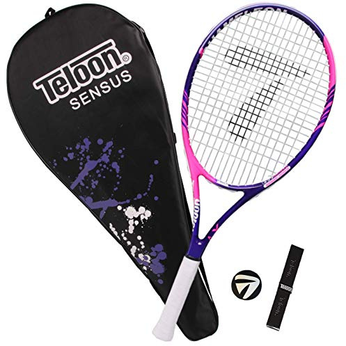Teloon Sensus Series | Triple Shock Absorption | Adult Tennis Racquet, Women Tennis Racket Includes Bag Cover, Shock Absorber, Tennis Grip (Midnight Purple)