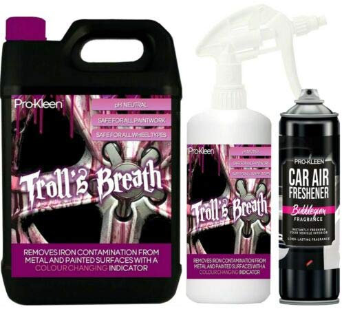 Pro-Kleen Troll's Breath 6L with Bubblegum Car Air Freshener 1 x 400ml - Removes Iron Fallout and Leaves Your Car Smelling Fresh - Car Cleaning Kit