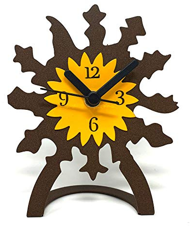 Reloj de sobremesa Flor del Sol de forja para la Decoracion de el hogar.