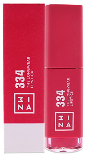 3INA MAKEUP - Vegan - Cruelty Free - The Longwear Lipstick 334 - Rosa Vivo - Lang anhaltender Flüssig-Lippenstift - Hochpigmentiert - 8H Lippenstift Matt - Intensive Farben - Stiftapplikator