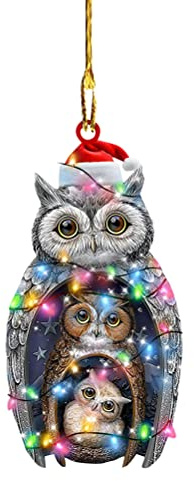 Chiyyak Weihnachtsanhänger Nette Tier Christbaumschmuck Huhn Eule Weihnachtsschmuck Weihnachtsbaum Anhänger Dekoration