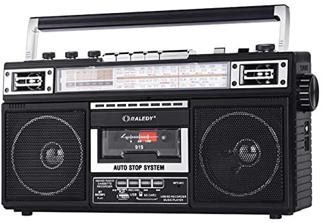 WUBAILI Portable Bluetooth Cassette Player, Retro Radio And Recorder with AM/FM/SW1/SW2, Cassette Tape To MP3 Save To USB Flash Disk Directly -No Need PC