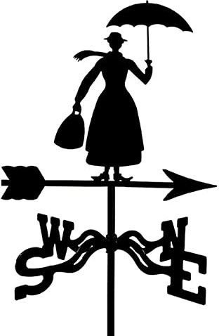 CNMMM Métal Girouette Décoration, Design Rétro Homme avec Parapluie Indicateur de Direction Outil de Mesure pour Jardin sur Le Toit extérieur Girouette Jardin Stake