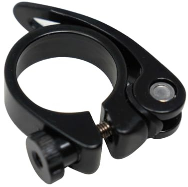 Laxzo ® Cykelsadelstolpe CNC-klämma aluminiumlegering snabbfrigörande cykelsadelstolpe i svart rörklämma 31,8 mm för mountainbike vägcykel Fixie Gear Track Bike hopfällbar cykel DH MTB BMX