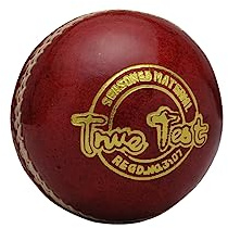 Ss True Test - Pelota de Cricket (Rojo, Paquete de 1) | Pelota de Cuero Resistente al Agua | Suitable for Practice Game | Tournament Game Cork