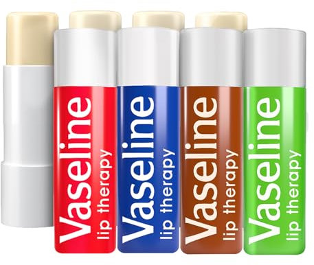 Vaseline Lip Therapy | Feuchtigkeitsspendender Lippenpflegestift 4er Set| Rosy, Original, Cocoa Butter und Aloe Vera (Lippenpflegestift 4er Set)