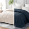 Whale Flotilla Couette 220 x 240 cm, 300 GSM en Microfibre, Douce et Respirante pour lit 2 Personnes, Couette Matelassée pour Les 4 Saisons, Bleu Marine/Beige