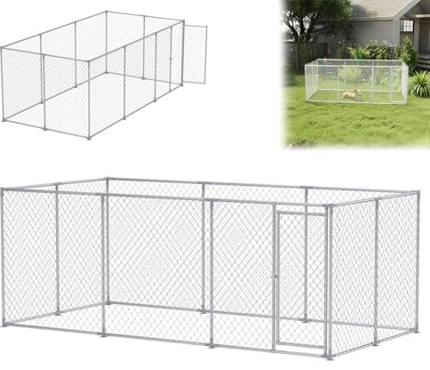 ACXIN Hundezwinger Outdoor mit Abschließbare Tür 400x200x150cm Hundekäfig UV- und Wasserdicht Hundehaus Verzinkten Rohren Tierlaufstall Hundezaun für Hunde
