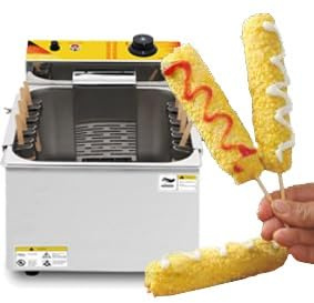 HPTHLY Friggitrice Elettrica per Hot Dog da 12 Litri, Friggitrice per Hot Dog al Formaggio, Macchina per Snack in Acciaio Inossidabile per Ristoranti