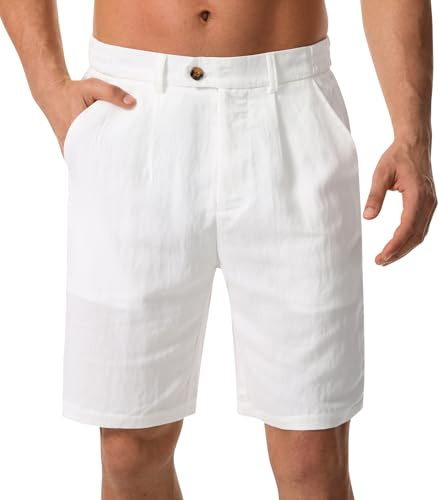 Zetieny Pantalon Corto Hombre Pantalones Cortos de Mezcla de Algodón y Lyocell Verano Shorts Bermudas Ligeros Transpirable